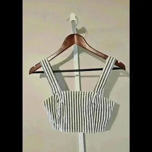 Zara Striped Crop Top with Wide Straps